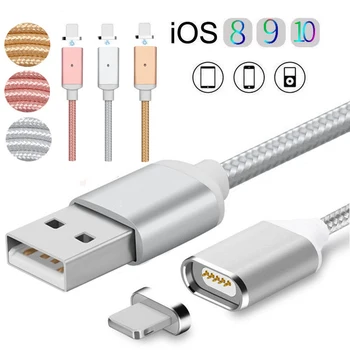 1M Magnetické Kábel Rýchle Nabíjanie USB Kábel na iPhone 5 5 6 6 7 Plus iPad 2 3 4 Nylon Magnet Nabíjačky Pre Mobilné Telefónne Káble