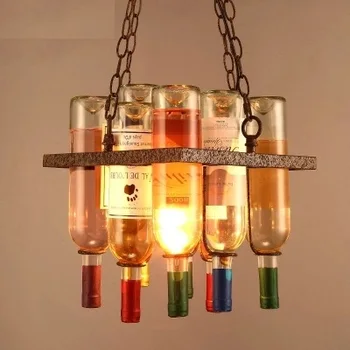 Retro Loft Štýle Art Fľaša Droplight LED Prívesok Svietidlá Visí Lampa Vintage Priemyselné Osvetlenie Lamparas Colgantes