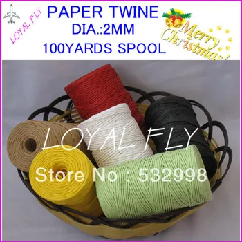 1piece(100yards) papier Raffia String 100yards/spool Papier Kábel Scrapbooking Dekoratívne Lano, multicolors, Doprava Zdarma