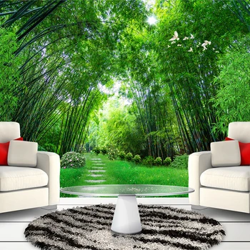 Vlastné Fotografie na Stenu Papier 3D Zeleného Borovicového Lesa Veľké Nástenné Maľby Moderná Obývacia Izba nástennú maľbu, Tapety Na Steny, Kontaktujte Papier 3D