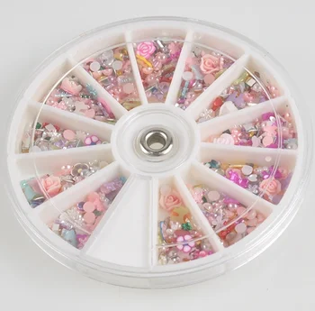 1200 Ks Zmesi Kvetov Bowknot Nail Art Tipy Glitters Plátok Dekorácie Manikúra
