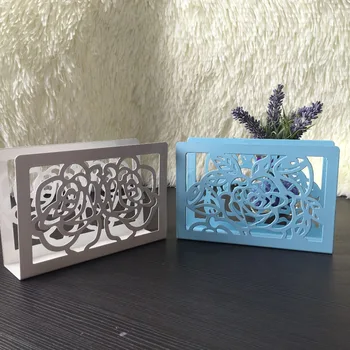 Kreatívny darček železo, kovové krásne umelecké remeslo modré, ružové a biele kvet obrúsok papiera držiak tkaniva blok rack domov hotel tabuľka dekor