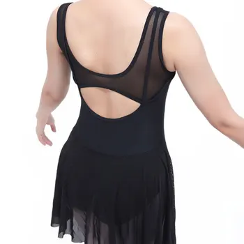 2017Sexy Backless Dospelých Gymnastika Trikot Čierna Oka Tanec Obleky Balet Obleky pre Ženy Tanečné Nosiť Justaucorps tutu sukne