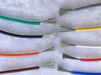 16 18 20 22 24 26 28 30AWG UL multicolor flexibilný Silikónový Kábel Mäkké drôtu vysokej teploty, pocínované medené 50M/1LOT