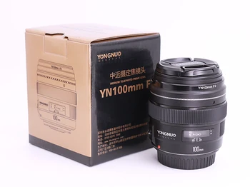 Yongnuo YN100mm F2 Auto Focus Stredný Teleobjektív Prime 100 mm Objektív pre Canon EOS Rebel Fotoaparát AF MF 1200D 760D 700D 80D 70 D 5D2