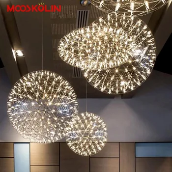 Postmoderných LED Loptu Luster Tvorivú Iskru, umelecké Osobnosti Obývacia izba Reštaurácii Schody Hotel Lobby Ohňostroj Visí lampa