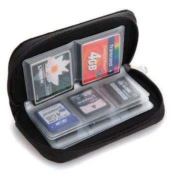 Pitná Black 22 karty slot pre Pamäťovú Kartu SD Skladovanie Účtovná Puzdro Prípade Držiak Pamäťovej Karty Taška