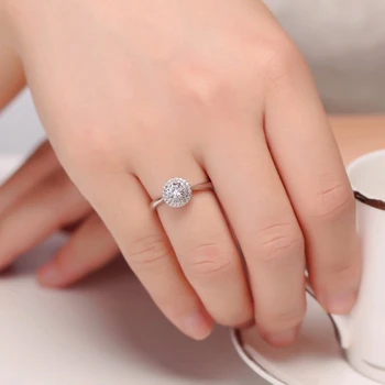 Populárne okrúhly zirkón prstene pre ženy atraktívnemu 925 sterling silver šperky vintage svadobné anel vysokej kvality bague DD105