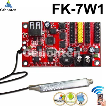 FK-7W1 WIFI LED Ovládanie Karty Podpora Full Farebné LED Znamenie, Aktualizovaný Program cez Mobilnú Aplikáciu alebo USB disku 640*48pixels pre led obrazovka