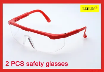 2 KS PC okuliare ochranné Okuliare bezpečnosť Práce, Ochrana Očí Jasný Objektív Sedimentov Kontroly Prachotesný Sprayproof Okuliare