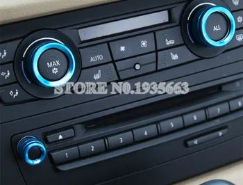 Pre BMW X1 E84 Modrá Vnútorné klimatizácia Tlačidlo Krytu Krúžok 2009-3ks