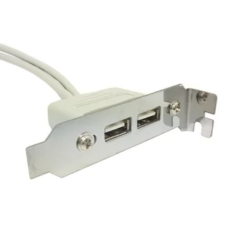 Nízky Profil 9.5 mm Výšky USB 2.0 Žena Zadný panel na základnej Doske 9pin kábel s PCI držiak 40 cm