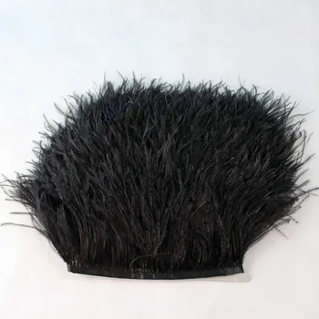 1 meter dlhý 8-10 cm širokej vysokej kvality real black pštrosie perie trim sukne páse s nástrojmi pierko, trim