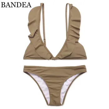BANDEA značky bikini 2017 plavky ženy Obväz Falbala Plavky pre ženy, Pláž Nosiť plavky