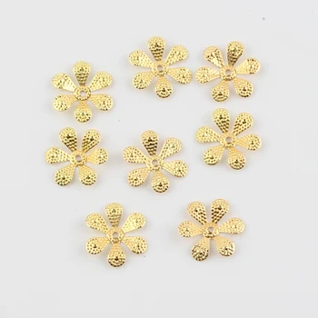 18 mm Gold Filigránske 100ks Šesť listy, Kvet Konektory Kovové Dekorácie Remesiel Konektor pre Šperky, Takže DIY Accessorie