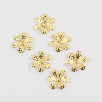 18 mm Gold Filigránske 100ks Šesť listy, Kvet Konektory Kovové Dekorácie Remesiel Konektor pre Šperky, Takže DIY Accessorie