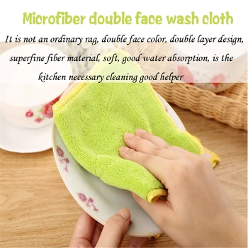 2 ks mikrovlákna dvojité žinka absorbentu, domácnosť, kuchyňa cleaning zahusťovaniu čistiace tkaniny riady so uterák