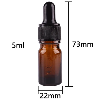 6pcs 5ml Amber Sklenené Fľaše s Kvapkadlom na Pipety Prázdne Parfumy Fľaše Kvapaliny Pohárov