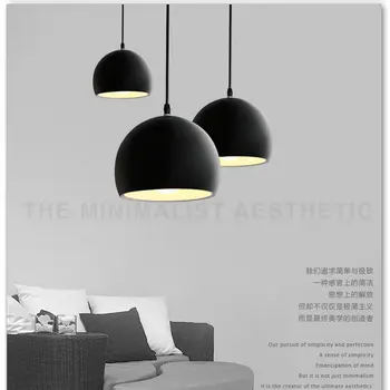 Moderné Čierne Gule LED Prívesok Luster Svetlo Pre bývanie, Stravovanie študovňa Domov Deco E27 Luster Visí Lampa Zariadenie