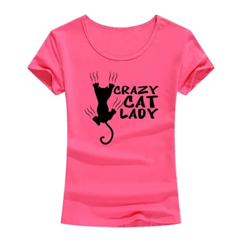 BLÁZON CAT LADY Vytlačené T-Shirts Ženy 2017 Lete Nové Módne Bežné Krátke Vtipné Tričká Dámske Topy Žena
