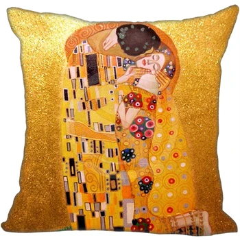 Nový Príchod Vlastný Vankúš Zlato Umelec, Maliar Gustav Klimt obliečka na Vankúš na zips 35x35 cm (na Jednej strane) F922
