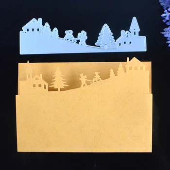 Vianočný Stromček Scrapbooking vysekávané Kovové Šablóny pre DIY Razba Razenie Dekoratívne Papier Karty Plavidlá