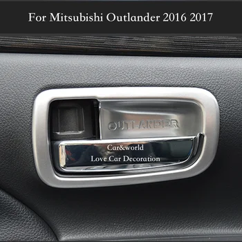Pre Mitsubishi Outlander 2016 2017 interiérové Dvere, Rukoväť, Misa, Kryt Výbava ABS Chrome Dekorácie Auto-styling Príslušenstvo 4pcs/set