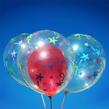 Simball 10pcs/veľa 12inch Jasné, Tlačené Hviezdy Nafukovacie Vzduchu Gule Transparentné Latexové Balóny Svadby, Narodeniny, Party Dekorácie