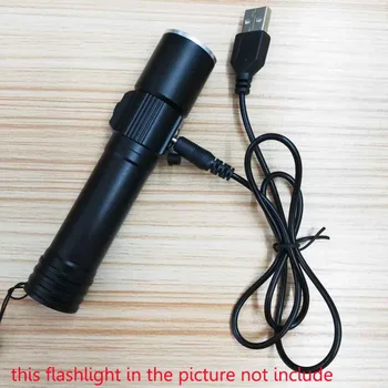 Univerzálny DC 3.5 mm Napájací Kábel, Nabíjačku USB nabíjací Kábel, adaptér pre 18650 nabíjateľné batérie hlavu blesku baterky lampy