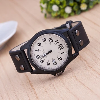 Hot predaj športové náramkové hodinky nové voľný čas kožené hodinky mužov kalendár quartz hodinky vysokej kvality mužov army hodinky relogio masculino