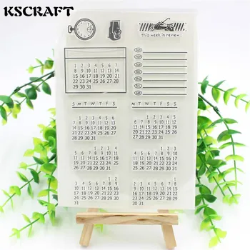 KSCRAFT 1 list DIY Kalendár Transparentné, Jasné, Gumová Pečiatka Tesnenie Papierové Plavidlá Scrapbooking Dekorácie Projekty