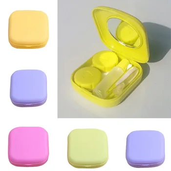 Móda Prenosné Roztomilý Vrecku Mini Kontaktné Šošovky Prípade Travel Kit Zrkadlo Kontajner 5Colors