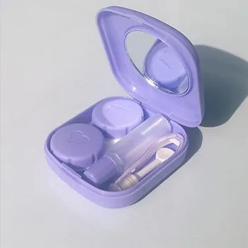 Móda Prenosné Roztomilý Vrecku Mini Kontaktné Šošovky Prípade Travel Kit Zrkadlo Kontajner 5Colors