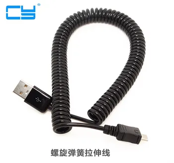 Zaťahovacie 90 stupňov, usb, micro usb kabel Nabíjanie USB, Micro USB Jar Kábel na Synchronizáciu Údajov Nabíjací Kábel Stočený Cabo