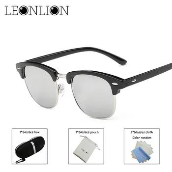 LeonLion 2017 Ročníka bez obrúčok Polarizované slnečné Okuliare Muži/Ženy UV400 Dizajnér Značky Classic Oculos Desol Kovové Okuliare Ženy