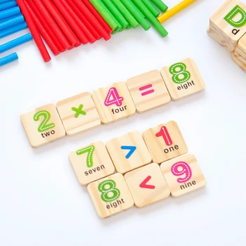 Deti Drevené Čísla Stick Matematiky Začiatku Učenia sa Počítanie Vzdelávacie Matematika Hračky pre Deti detský Darček