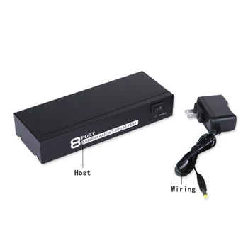 8 Portov RCA Video, Audio AV Prepnite Prepínač na Výber 8 V 1 Z TV Splitter Box Black GDeals