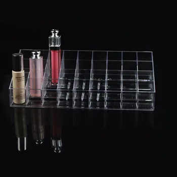 36 Mriežky Transparentné Multifunkčné Domov Spálňa Rúž Stojan Prípade Kozmetické Make-Up Nástroje Súpravy Organizátor Držiak, Plastový Box
