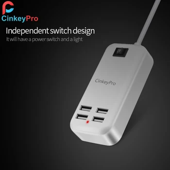 CinkeyPro EÚ Plug 4 Porty Viacerých Stenu USB Nabíjačka 15W 3A Smart Adaptér Mobilného Telefónu, Tabletu Nabíjanie Zariadení iPhone, iPad