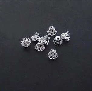 500pcs/veľa Strieborné Pozlátené Kvet Perličiek Čiapky 6x5mm Zistenia DIY Príslušenstvo Šperky