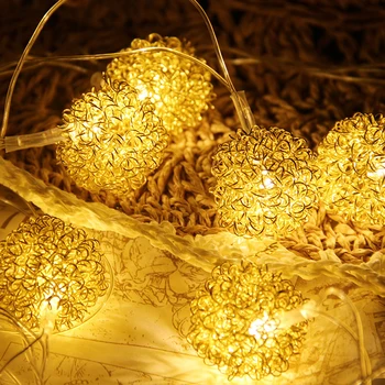 1,5 M 2,5 M 5M železo, Kov Tvar Gule LED Reťazec Svetlá na batériový Vianoce Domov Svadby, Narodeniny, Party Dekorácie svetlá