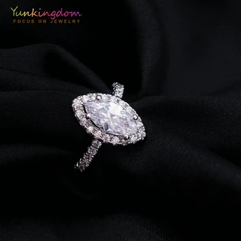 Yunkingdom Klasické Zapojenie Bieleho Zlata Farba Snubné Prstene pre Ženy Veľkoobchod Šperky valentínske Darčeky
