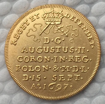 24 K zlatom Poľsko 1697 MINCE KÓPIU DOPRAVA ZADARMO 23.3 mm