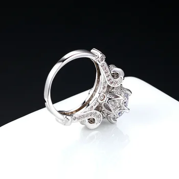 YINHED Značky Snubné Prstene pre Ženy, Luxusné 5A 10 mm Cubic Zirconia CZ Šperky Pevné 925 Sterling Silver Zásnubný Prsteň ZR289