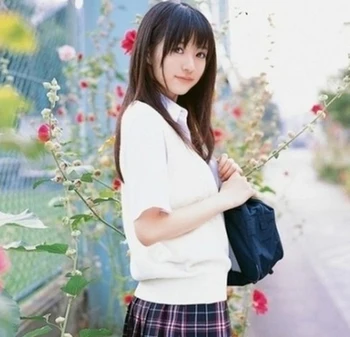 Japonský Kawaii Vysoké školy jednotný sveter roztomilý Cosplay sveter Vesta bez Rukávov Pevné V-neck Pletenie odevov COS (K)-NA XS-XXL