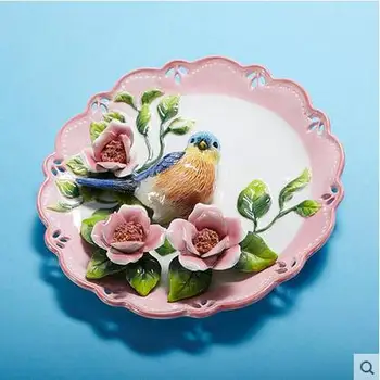 Modrá Straka dekoratívne nástenné taniere, porcelánové dekoratívne dosky vintage domova remesiel miestnosti dekorácie darček figúrka