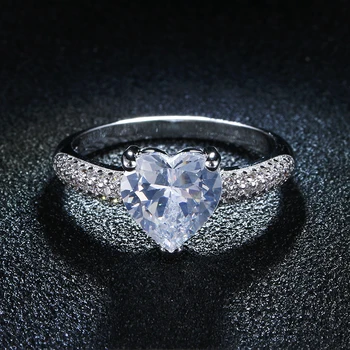 Módne Šperky v Tvare Srdca Zirconia Promise Ring, Svadobné Zásnubné Prstene pre Ženy Bijoux Femme Príslušenstvo Láska Darčeky CC048