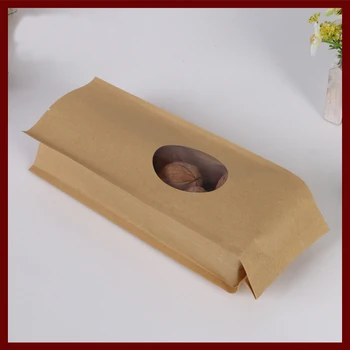 10*24+6 30pcs hnedé samostatne Otvorenie kraft papier tašky s oknom pre darčeky, sladkosti a cukrovinky, potraviny, čaj šperky maloobchodných balíkov papiera