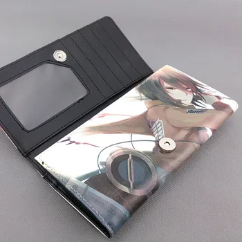 Dlhé štýl PU peňaženka s farebnými tlač Anime Útok na titan Mikasa Ackermana
