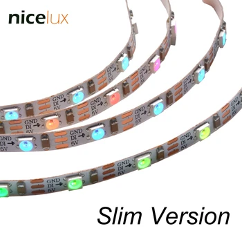 Mini Pixel flexibilné 3 Pin LED Pásy DC5V 60LEDs/M 5 mm Slim Verziu Non-nepremokavé SK6812 Farebný Sen Naháňa Digital Light